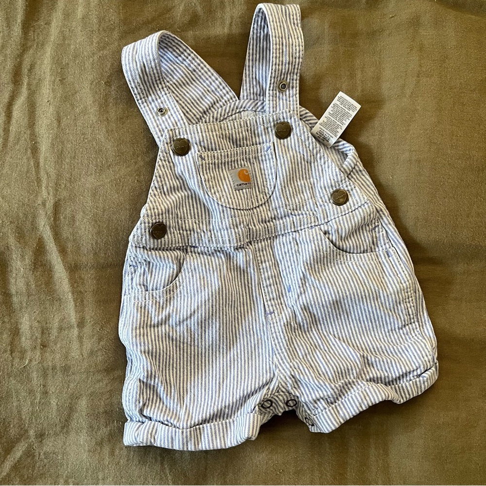 Carhartt Baby Blue Striped Overalls